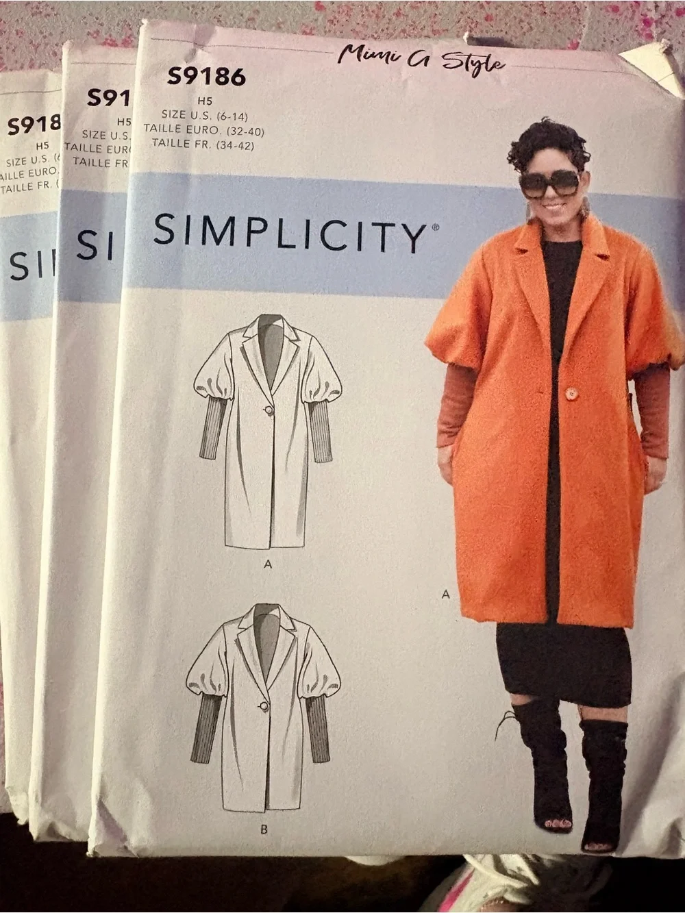 BN UNCUT SIMPLICITY 9186 H5 SEWING PATTERNS COAT